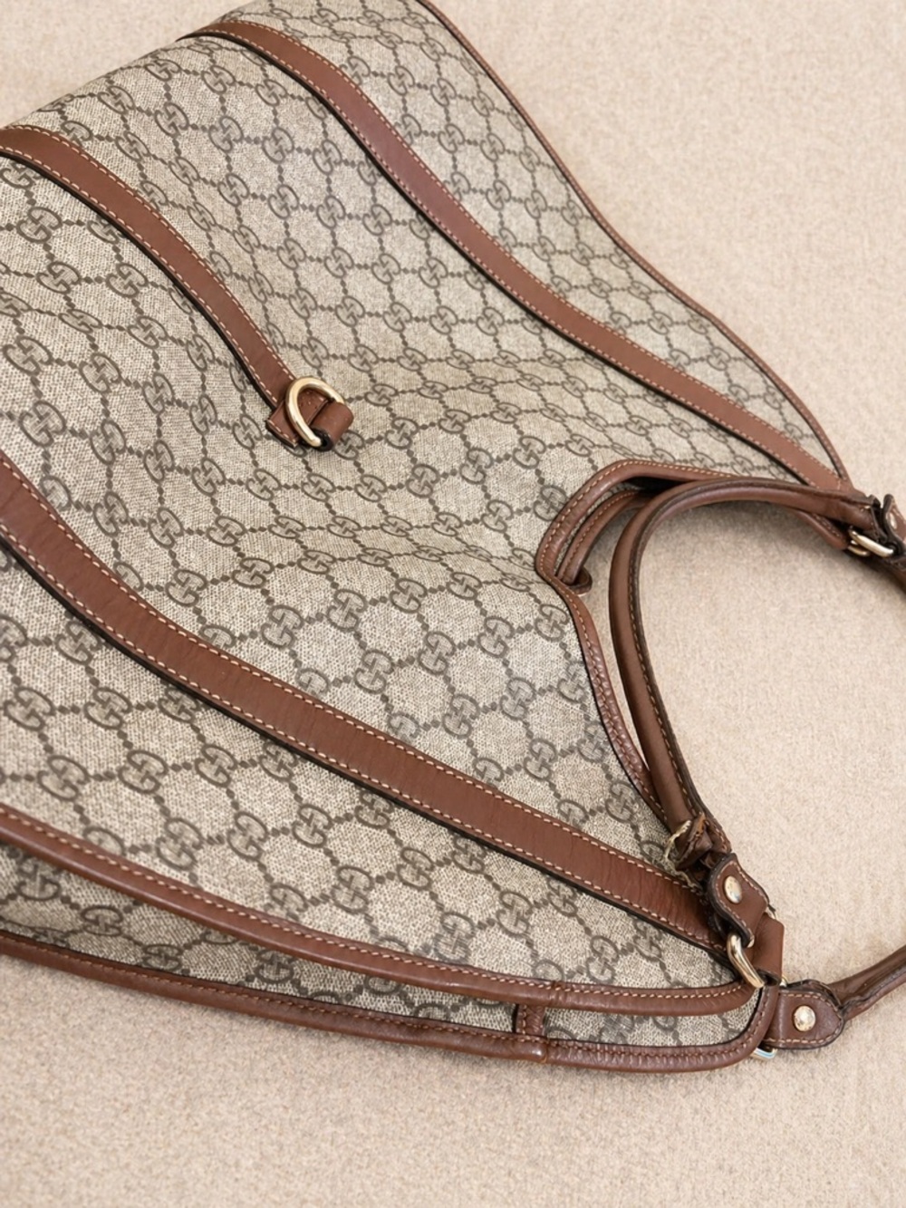 Gucci Brown GG Supreme Canvas Top-Handle Bag - Picture 3 of 4